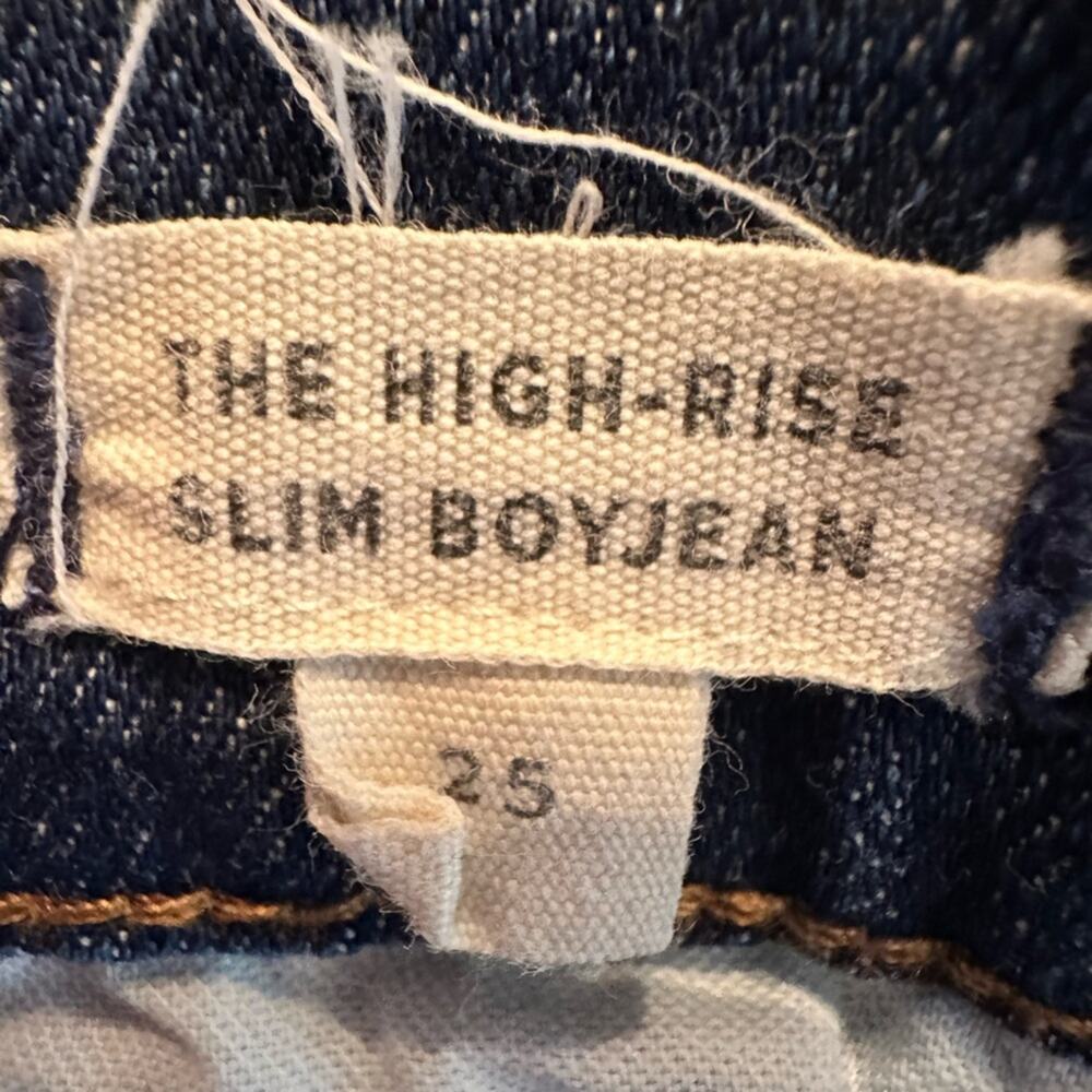 Madewell The High-Rise Slim Boyjean Jeans Size 25 Med Wash Straight Leg Stretch - Picture 4 of 10